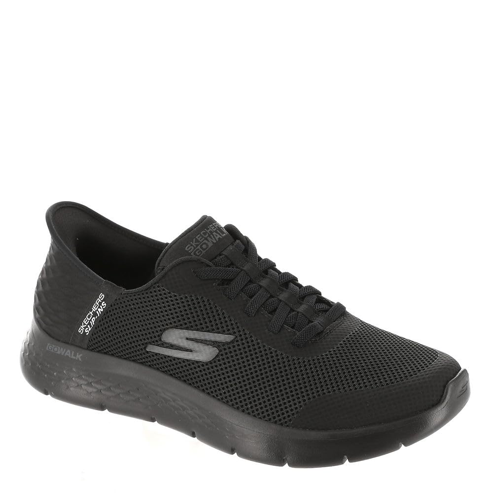 Skechers Men's Go Walk Flex Hands Free Slip-Ins Sneaker, Black/Black, 12